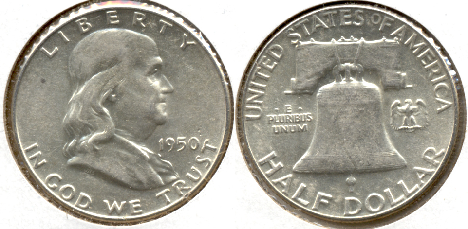 1950 Franklin Half Dollar AU-55 p
