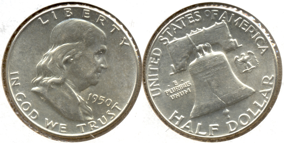 1950 Franklin Half Dollar AU-55 t