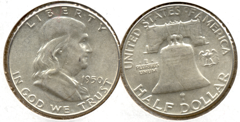1950 Franklin Half Dollar AU-55 y