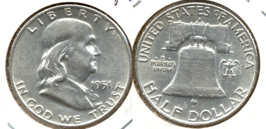 1951-D Franklin Half Dollar AU-50 g