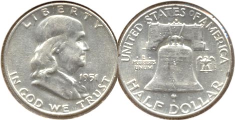 1951-D Franklin Half Dollar AU-55