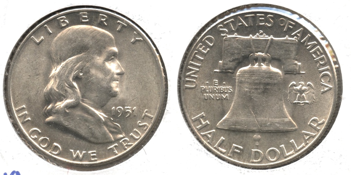 1951-D Franklin Half Dollar AU-55 #a
