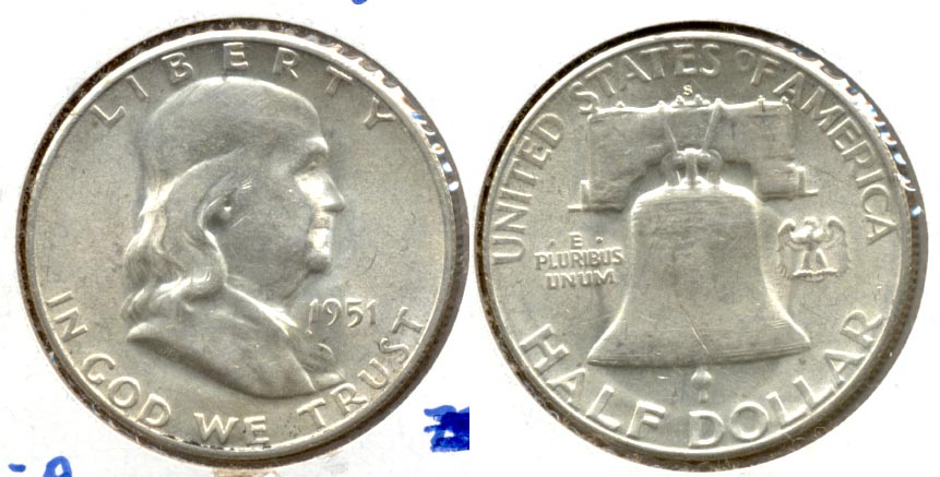 1951-S Franklin Half Dollar AU-50 ae