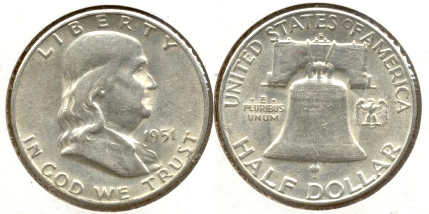 1951-S Franklin Half Dollar AU-50 ah