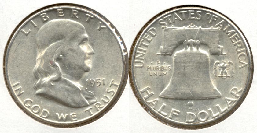 1951-S Franklin Half Dollar AU-50 ap