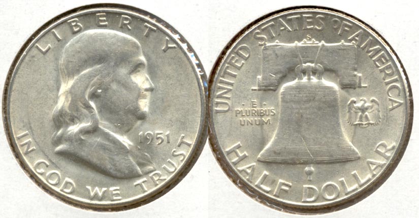 1951-S Franklin Half Dollar AU-50 ar