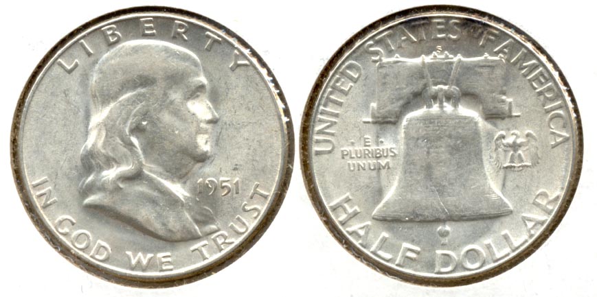 1951-S Franklin Half Dollar AU-50 e