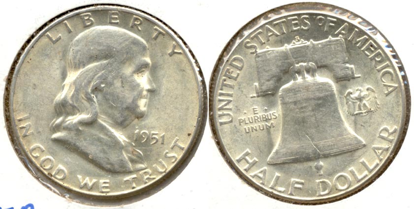 1951-S Franklin Half Dollar AU-50 h