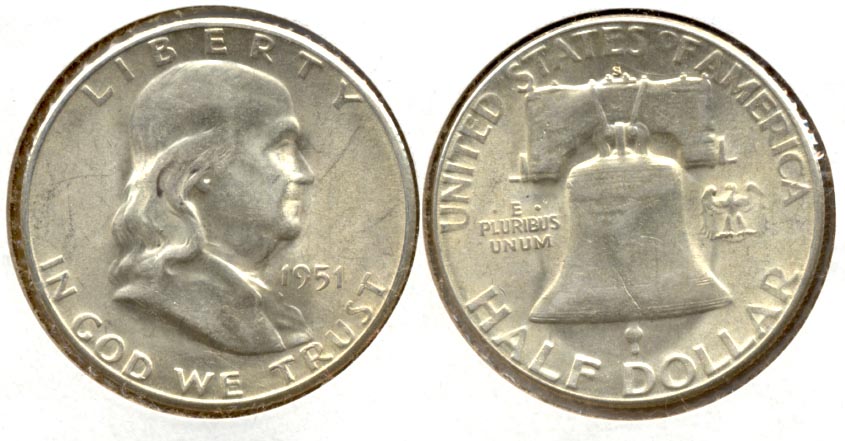 1951-S Franklin Half Dollar AU-50 n