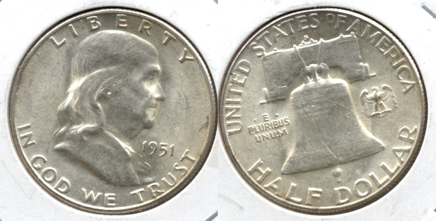 1951-S Franklin Half Dollar AU-55 m