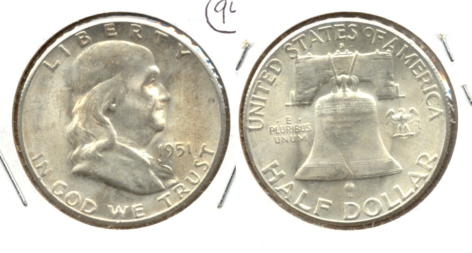 1951-S Franklin Half Dollar MS-60 b