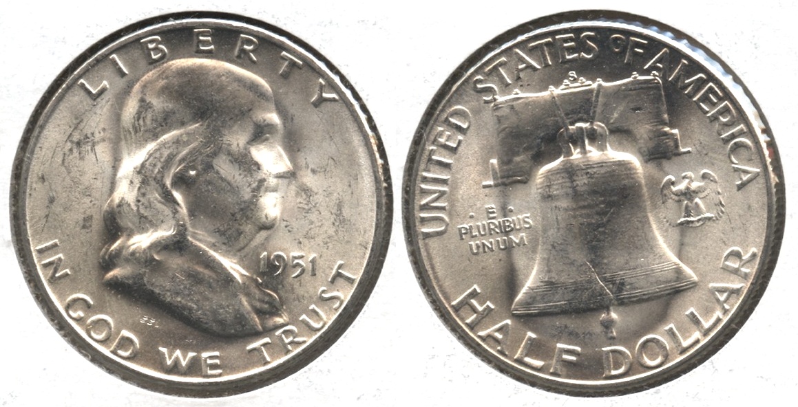 1951-S Franklin Half Dollar MS-60 #f