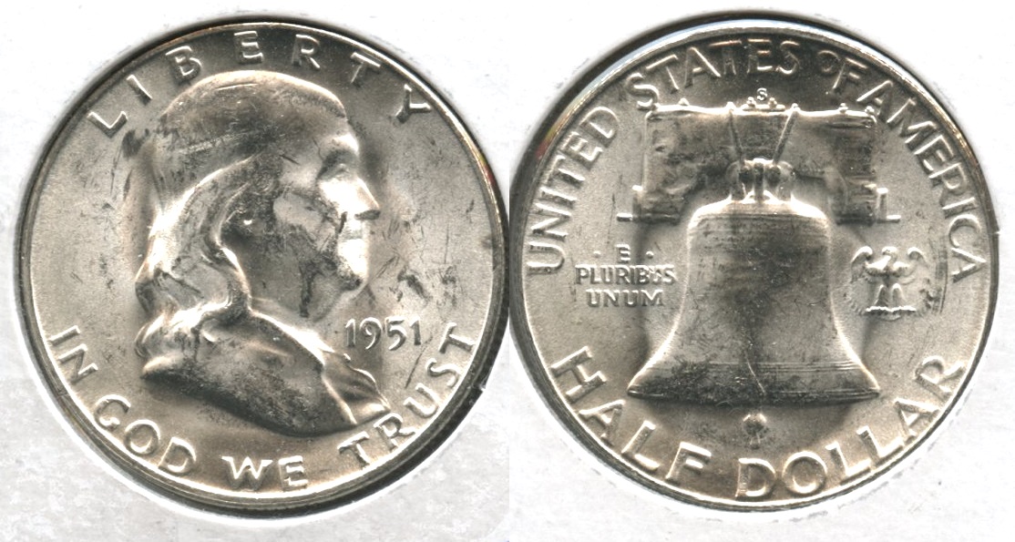 1951-S Franklin Half Dollar MS-60 #j