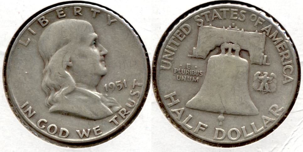 1951-S Franklin Half Dollar VG-8