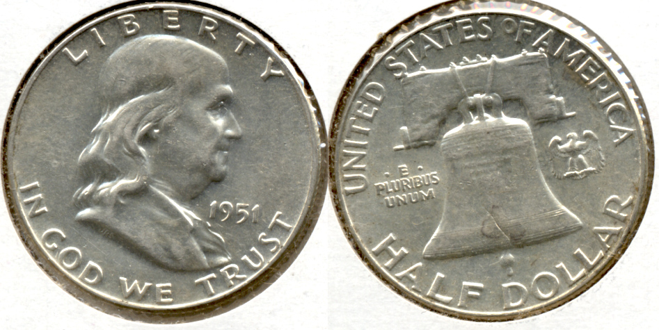 1951 Franklin Half Dollar AU-50 l