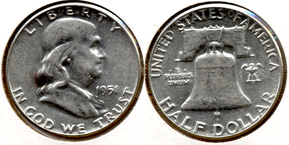 1951 Franklin Half Dollar AU-50 m