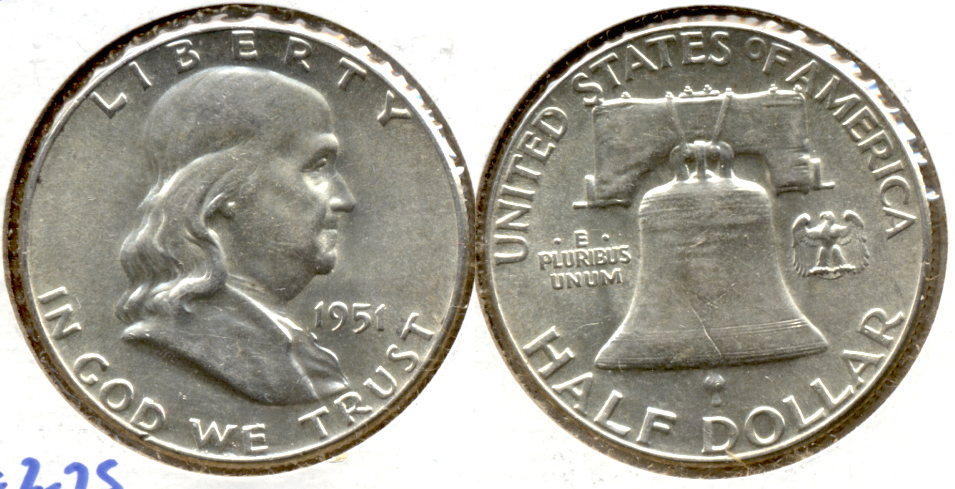 1951 Franklin Half Dollar AU-55 i
