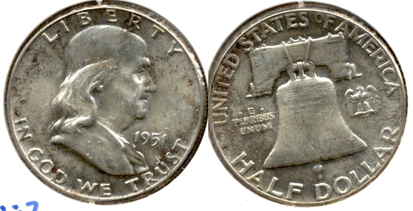 1951 Franklin Half Dollar MS-60 b
