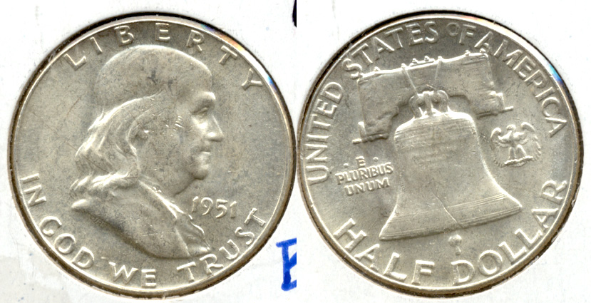 1951 Franklin Half Dollar MS-60 d