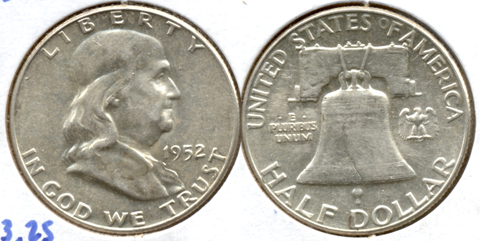1952 Franklin Half Dollar AU-50 l