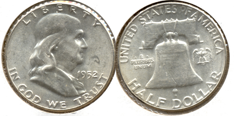 1952 Franklin Half Dollar AU-55 g