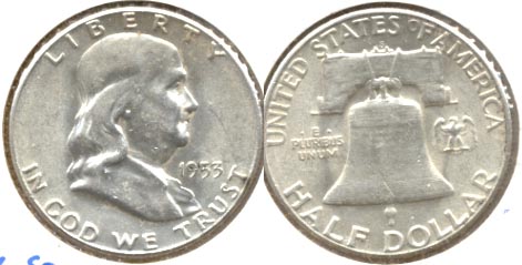 1953-S Franklin Half Dollar AU-50
