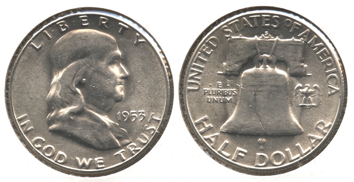 1953-S Franklin Half Dollar AU-55 #a