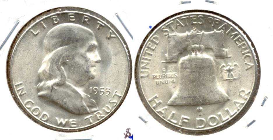 1953-S Franklin Half Dollar MS-60 b