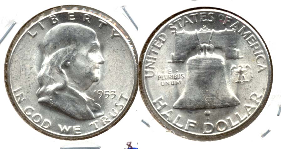 1953-S Franklin Half Dollar MS-60 d