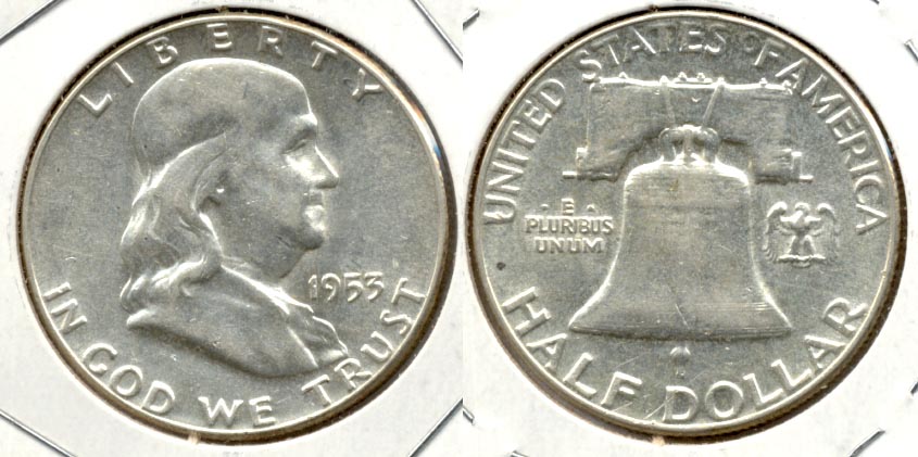1953 Franklin Half Dollar AU-50 b