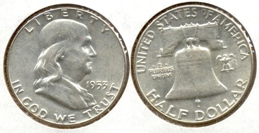 1953 Franklin Half Dollar AU-50 e