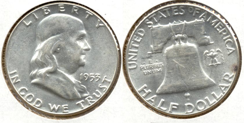 1953 Franklin Half Dollar AU-55 a