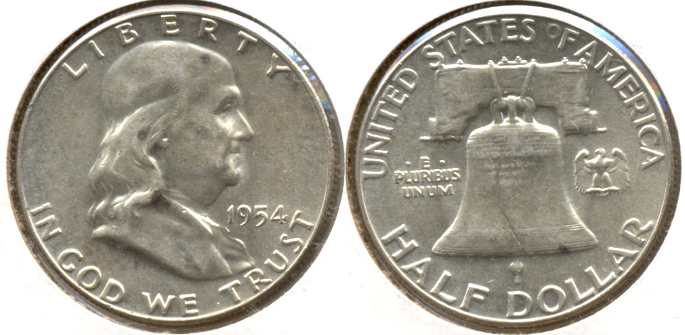 1954 Franklin Half Dollar AU-50