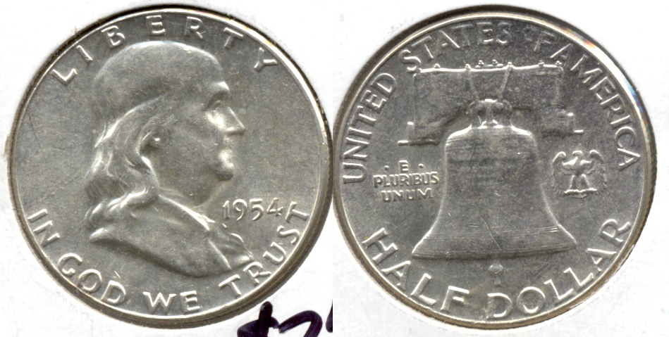 1954 Franklin Half Dollar AU-50 b