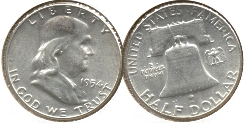 1954 Franklin Half Dollar AU-55