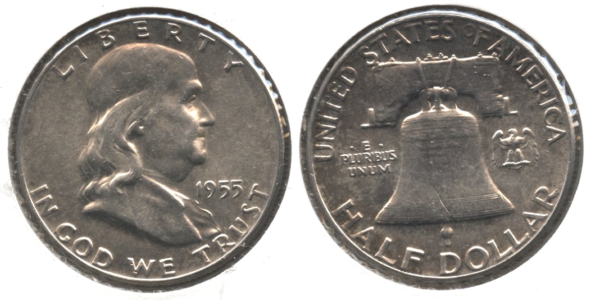 1955 Franklin Half Dollar AU-50 #a