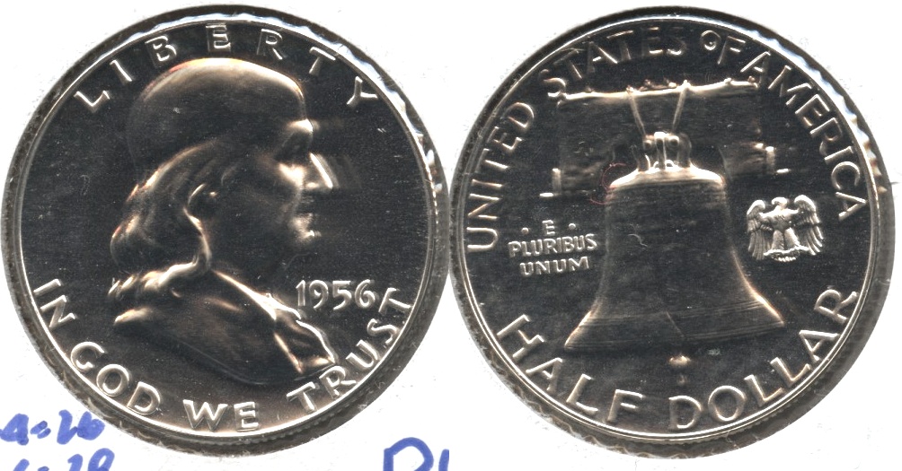 1956 Franklin Half Dollar Proof-65 #a