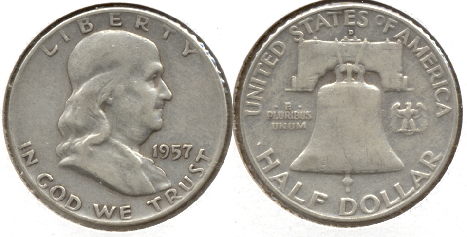 1957-D Franklin Half Dollar VG-8