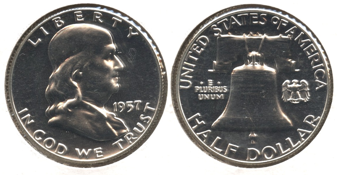 1957 Franklin Half Dollar Proof-65 #e