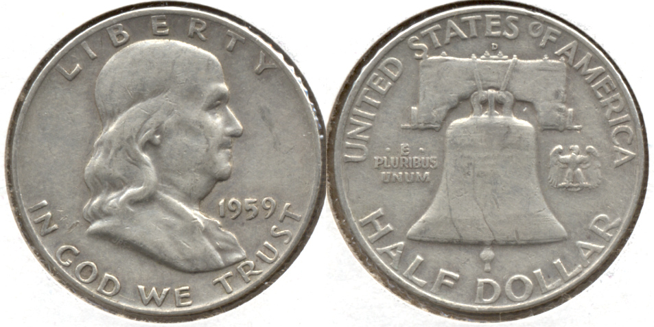 1959-D Franklin Half Dollar Fine-12
