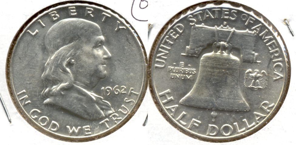 1962-D Franklin Half Dollar MS-60 f