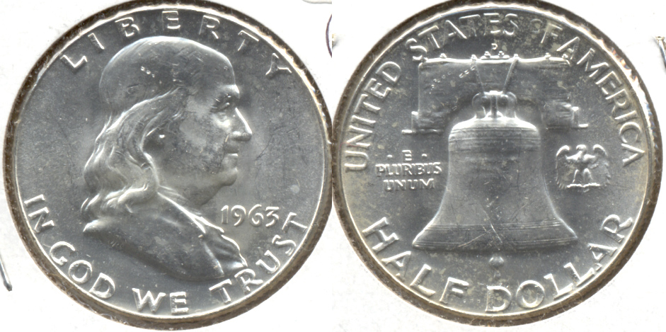 1963-D Franklin Half Dollar MS-60 p