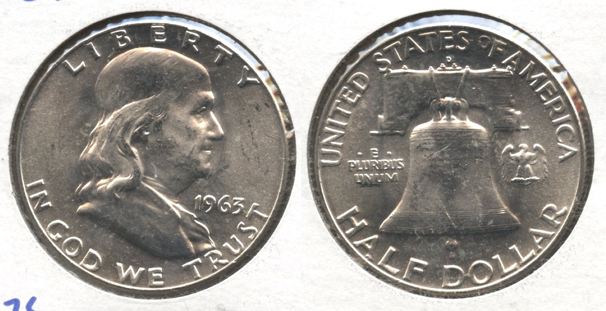 1963-D Franklin Half Dollar MS-60 #v