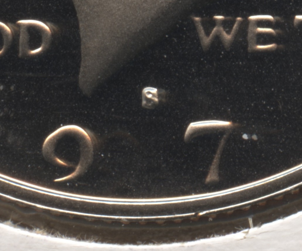 1979-S Type 1 Filled S Kennedy Half Dollar Proof Close Up