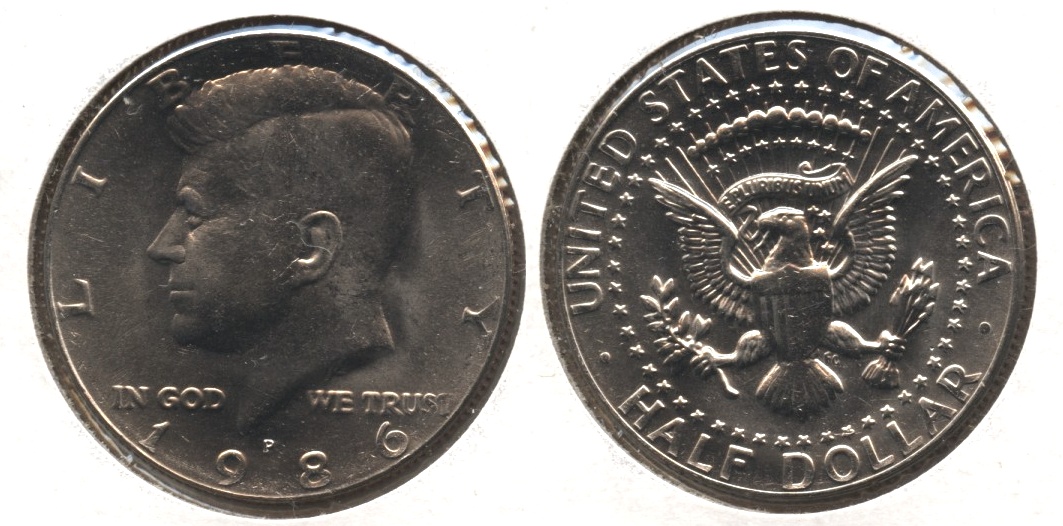 1986-P Kennedy Half Dollar Mint State