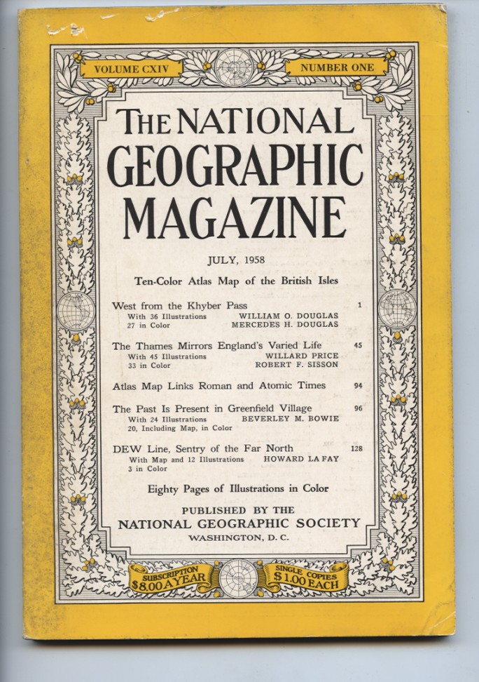 National Geographic Magazine July 1958