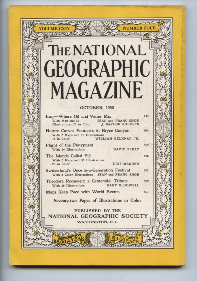 National Geographic Magazine October 1958