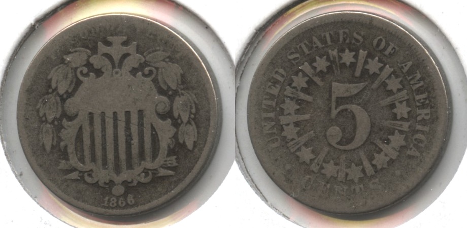 1866 Shield Nickel AG-3 #b