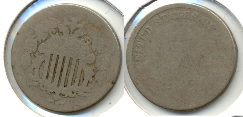 1867 No Rays Shield Nickel Fair-2 c