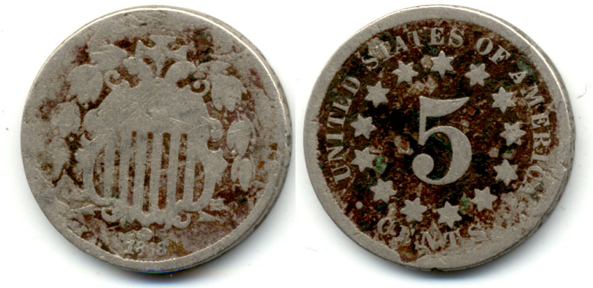 1868 Shield Nickel AG-3 c Rough